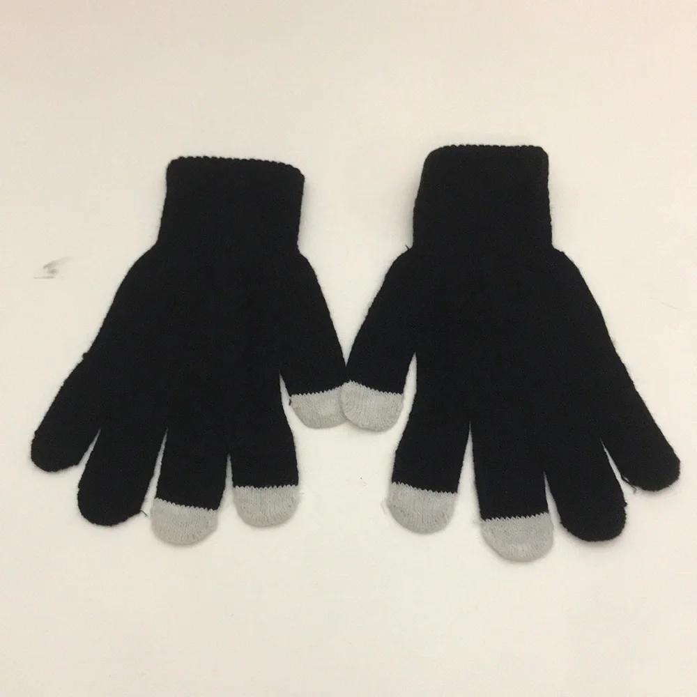 NEW Black Touch Screen Knit Gloves